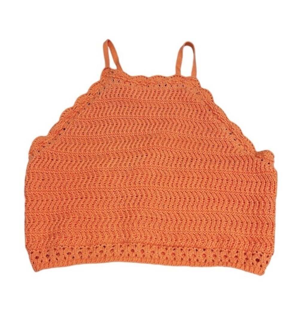 Hollister Crochet Boho Y2K 70’s Festival Indie Coastal Halter Cropped Top-L